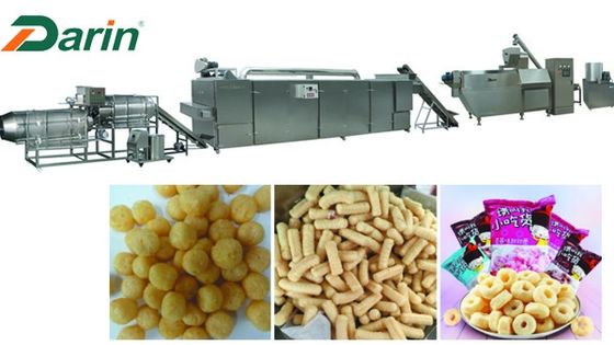 Şişirilmiş Mısır Soğan Halkası Şişirme Snack Makinesi, Snack Gıda Ekstruder Makinesi